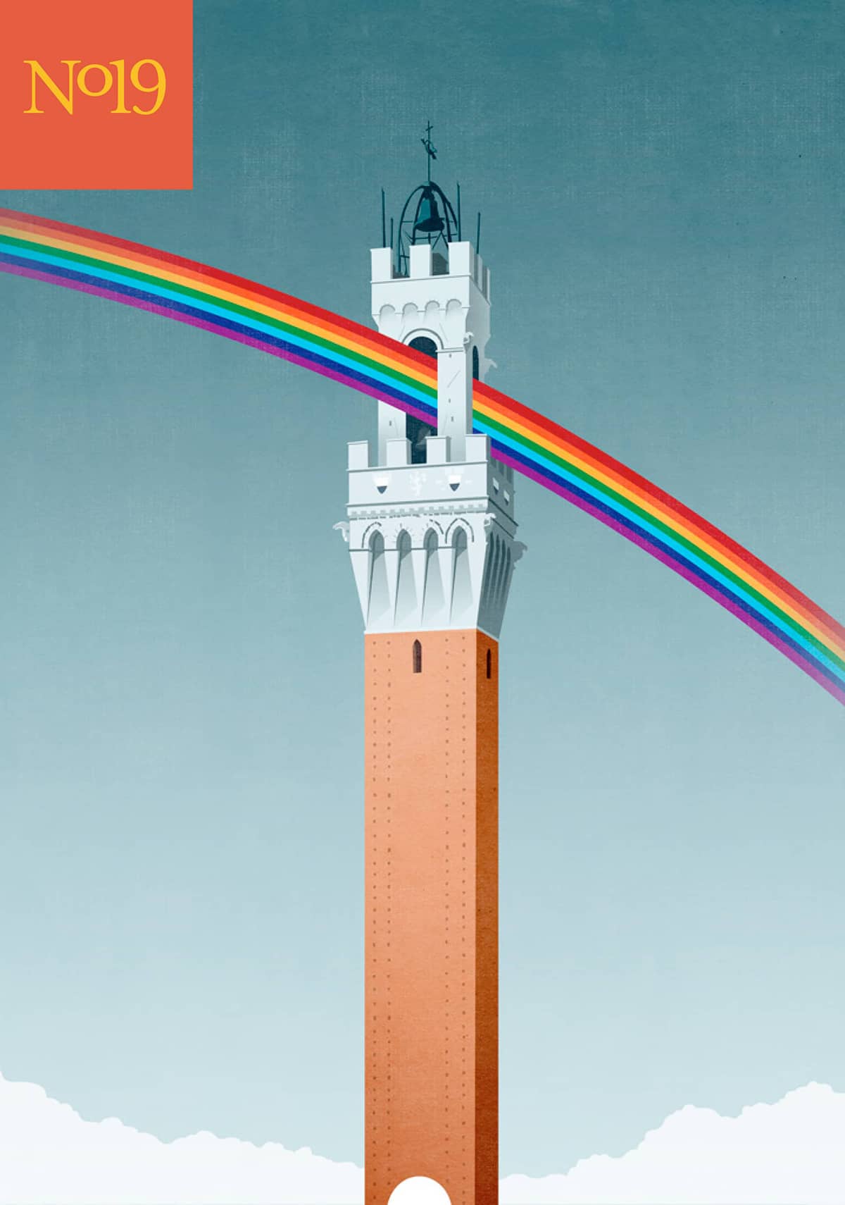 3x3 Annual No.19 Cover image. A tower with a rainbow going through the window