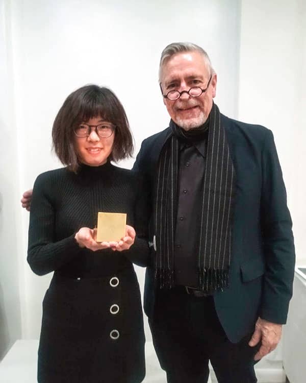 Gold award winner Chendi Xu with Charles Hively